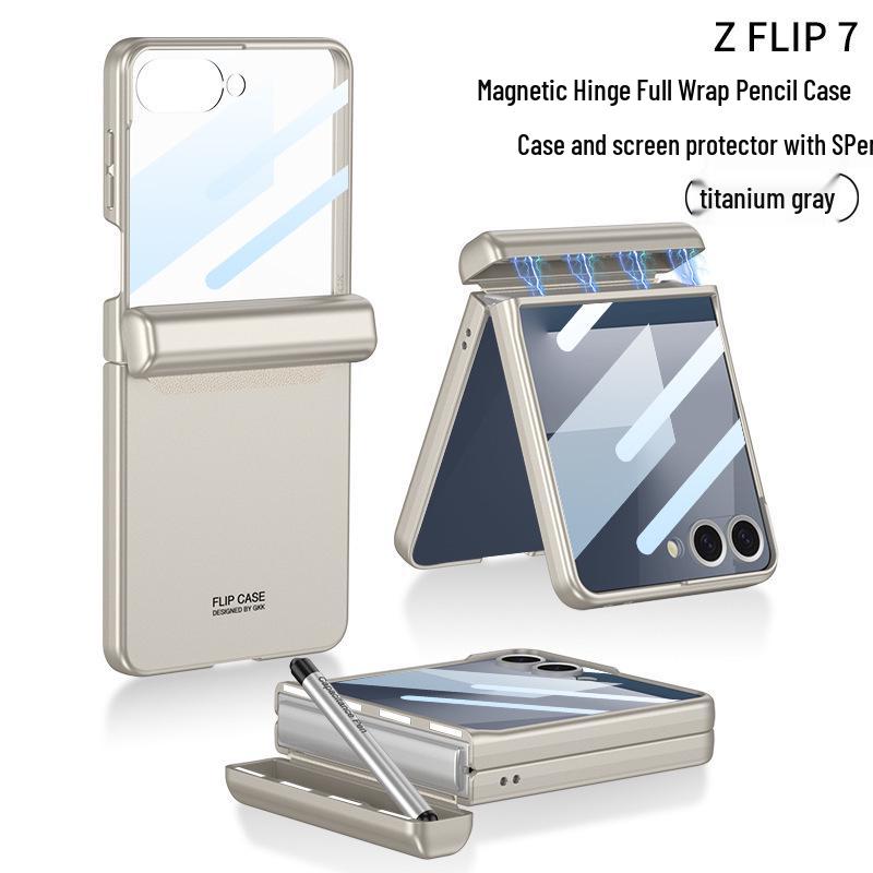 Магнитный чехол Samsung Z Flip7 с держателем для стилуса и защитным корпусом для Flip6