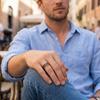 Casual Men's Stainless Steel Rings Sanskrit Rune Inspired Vintage Ring Court Finger Ornaments Fashion Jewelry Party Gifts