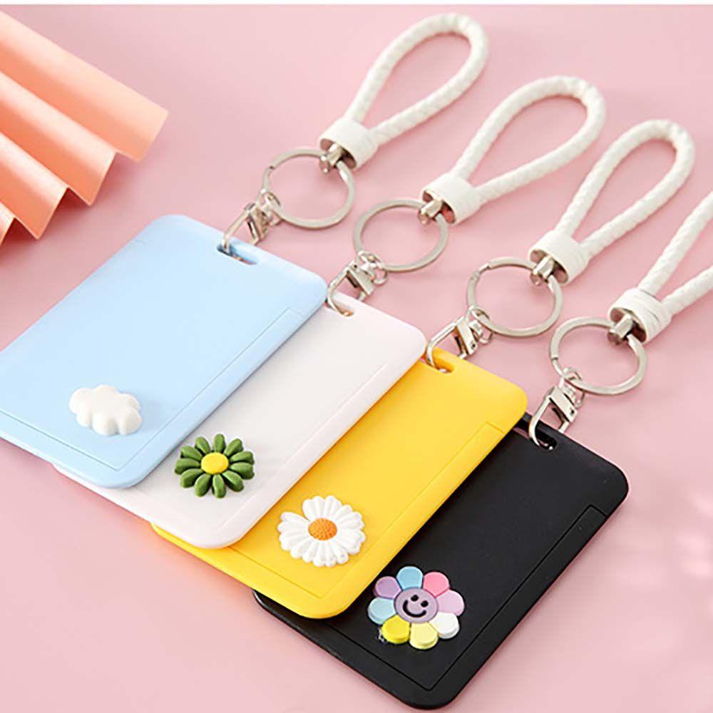 Fashion Girls Bus Card Cover Cartoon Children Badge Case Bank Card ID Card Holder Keychain