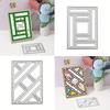2 шт. Пэчворк Прямоугольный Фон Набор штампов для изготовления поздравительных открыток - DIY Металлический инструмент для резки и тиснения для скрапбукинга и бумажного рукоделия