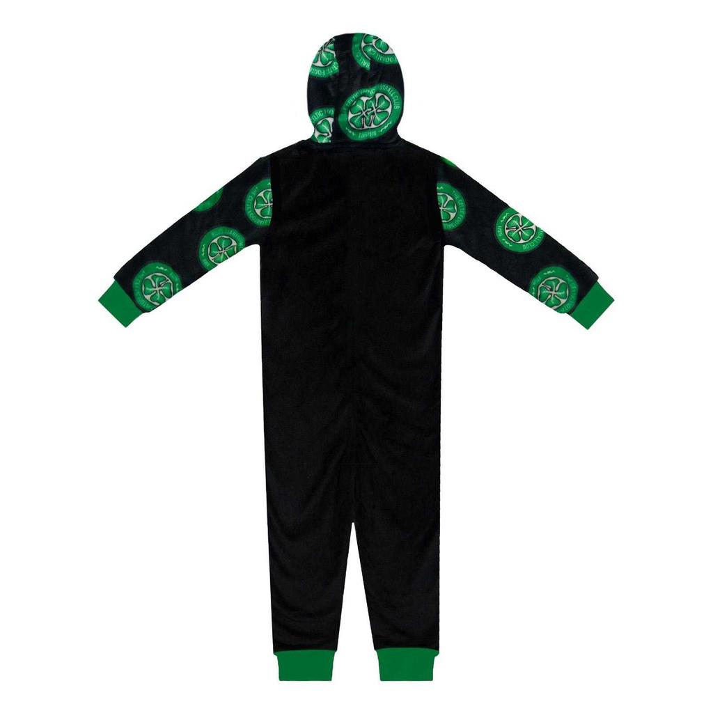 Celtic FC Childrens/Kids Crest Fleece All-In-One Nightwear