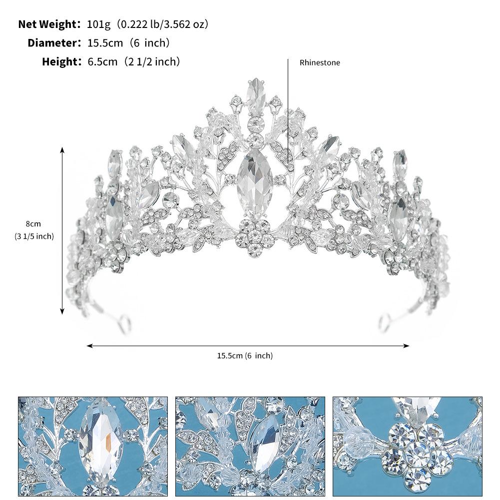 Универсальная фата невесты, аксессуар для волос, легкая роскошная ниша, хрустальная корона ручной работы, для банкета, вечеринки, универсальная корона со стразами