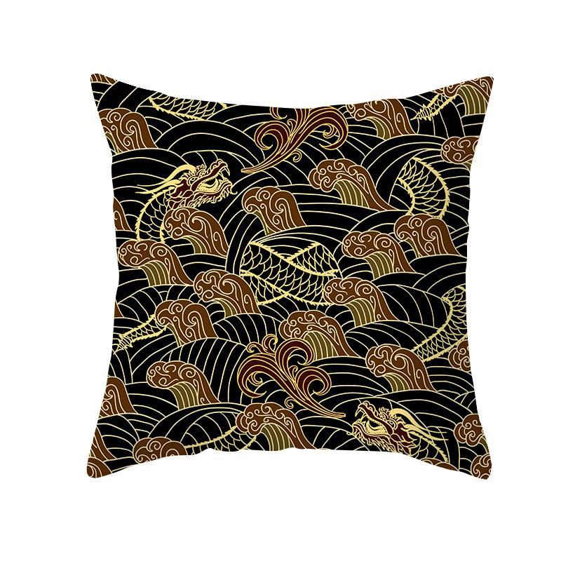 Простая наволочка в скандинавском стиле Синяя волна Дельфин Офисный диван Принт Наволочка для подушки Дом