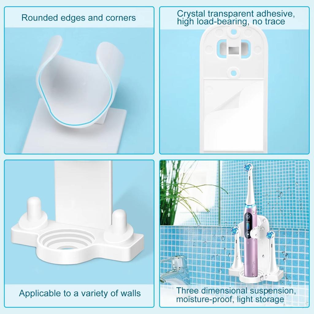 Adhesive Electric Toothbrush Holder Wall Mounted Brush Head Hanger Bathroom Organizer For Oral B iOSaving Space and Keep Drying