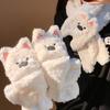 Cute West Highland Plush Flip Finger Gloves Women's Winter Warm Student Writing Anti-Freeze New
