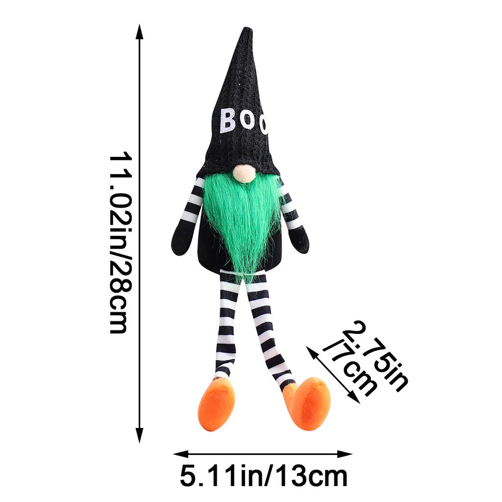 Halloween Decoration Long Legs Faceless Doll Black Witch Cloak Hat