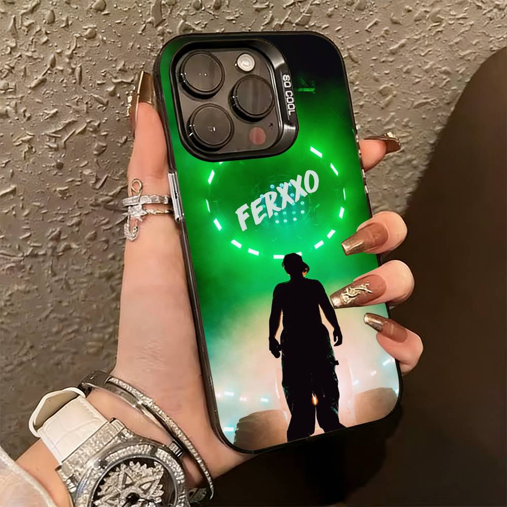 Чехол для телефона singer Feid Ferxxo SlXDO для iPhone 17,16,15,14,13,12,11 Plus,Pro Max,XS, Разноцветный Серебристый Черный Чехол