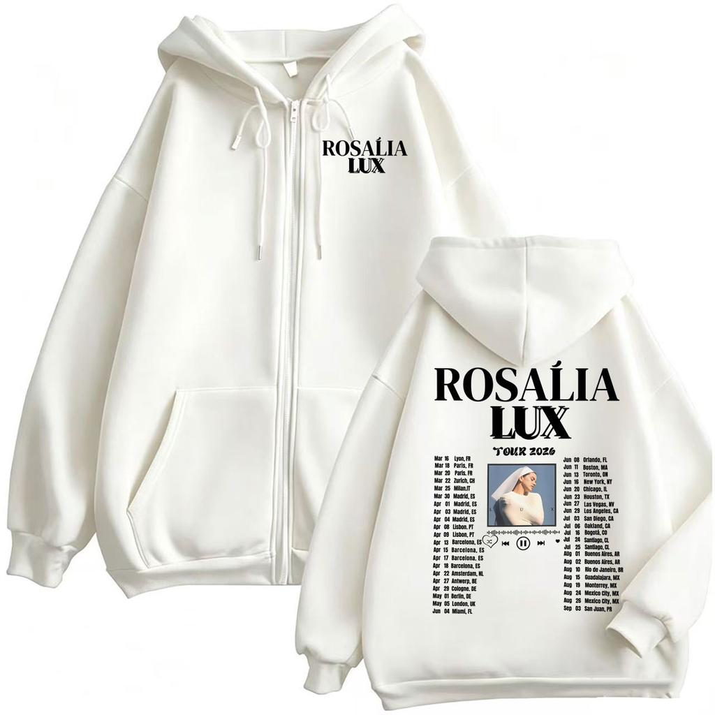 Свитшоты Rosalia Lux Tour Мужские Женские Модные Эстетичные Худи на Молнии Высококачественные Худи на Молнии с Длинным Рукавом Пальто