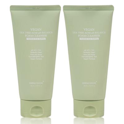 Dermashare Vegan Tea Tree Acne Functional Acne PH Balance Слабокислотная пенка для умывания, 2 шт., 150 мл