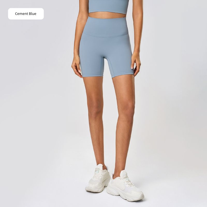 Lu Same Yoga Shorts Women's 2025 Best Selling Nude Feel No Embarrassment Line Slim Fit Sports Shorts Outdoor Fitness Pants