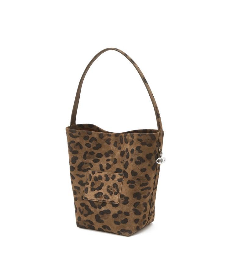Athe Vanessabruno [Panier] Brown Leopard Suede Panier Bucket Bag S Aaba5F207W1