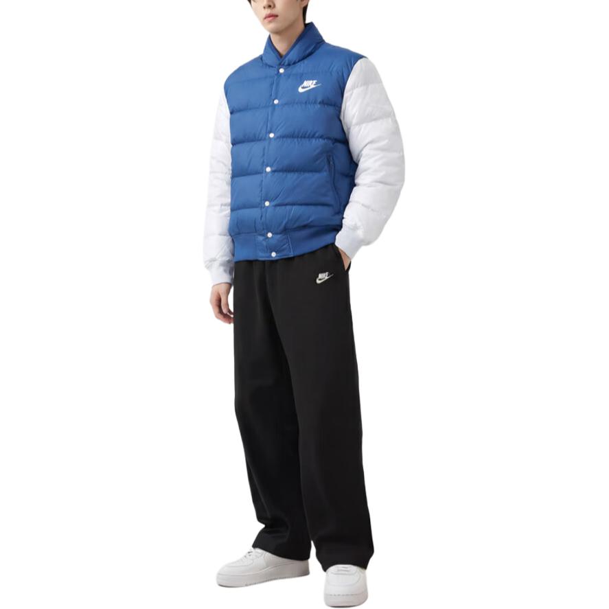 Nike Мужские пуховики Синий Воротник-стойка Умеренный пуховик IB4499-415
