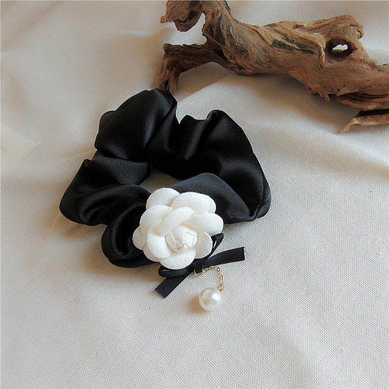 Аксессуары Жемчужная Ткань Девочки Женщины Камелия Резинки для Волос Повязки на Голову Эластичная Резинка для Волос Круг для Волос