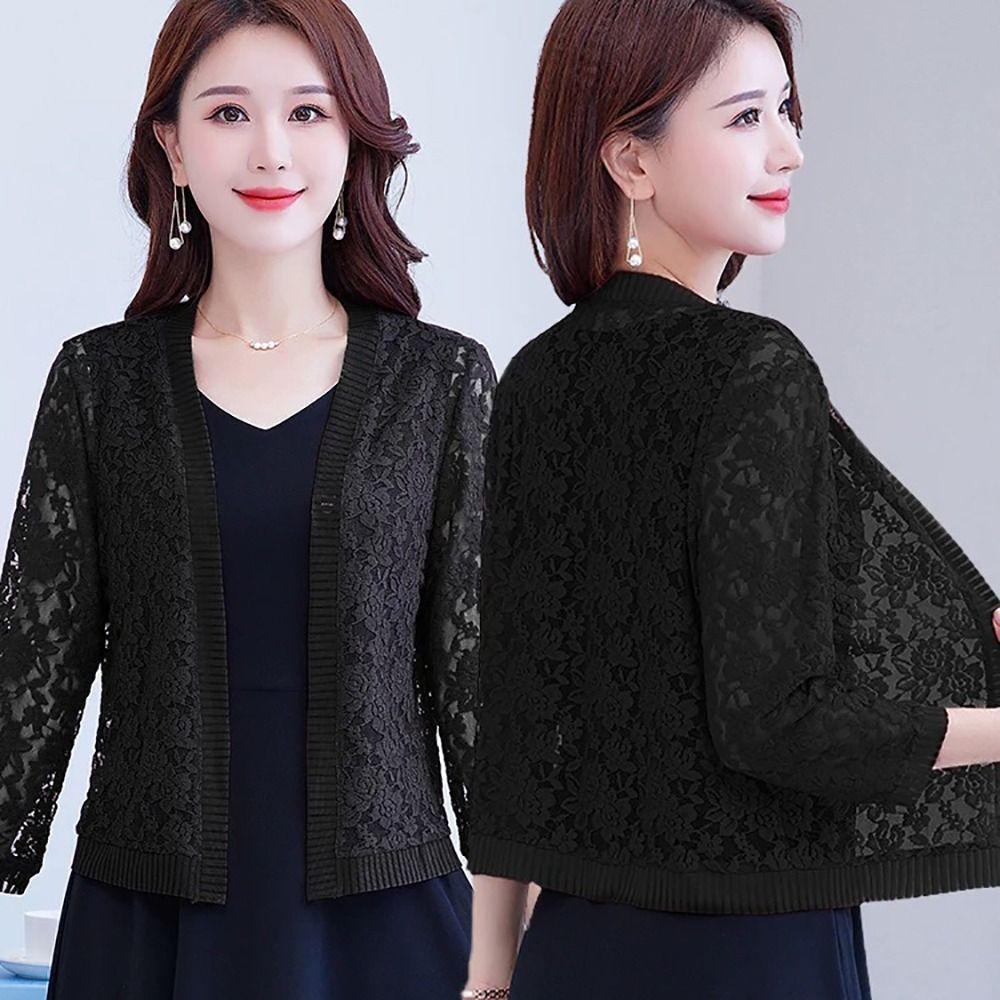 Breathable Lace Shawl Multicolor Thin Coat Short Outer Wear Sun Protection Clothing Women