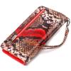 Лакированное женское портмоне клатч из натуральной кожи с тиснением под змею CANPELLINI Wallet 21541 Разноцветное