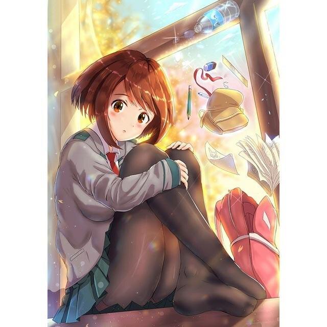 5d Diy Алмазная вышивка крестиком аниме «Моя геройская академия» круглая/алмазная вышивка ручная работа мозаика искусство домашнее украшение стены