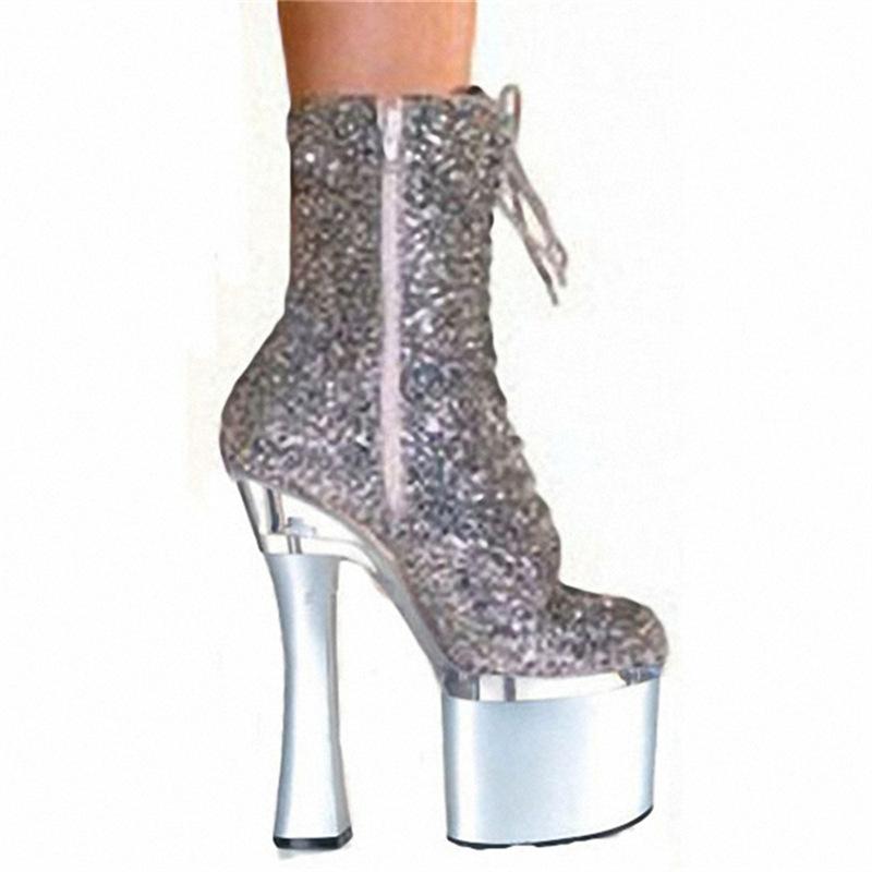 Туфли стилетто на очень высоком каблуке, на шнуровке, низкие ботильоны с блестками, 20 см