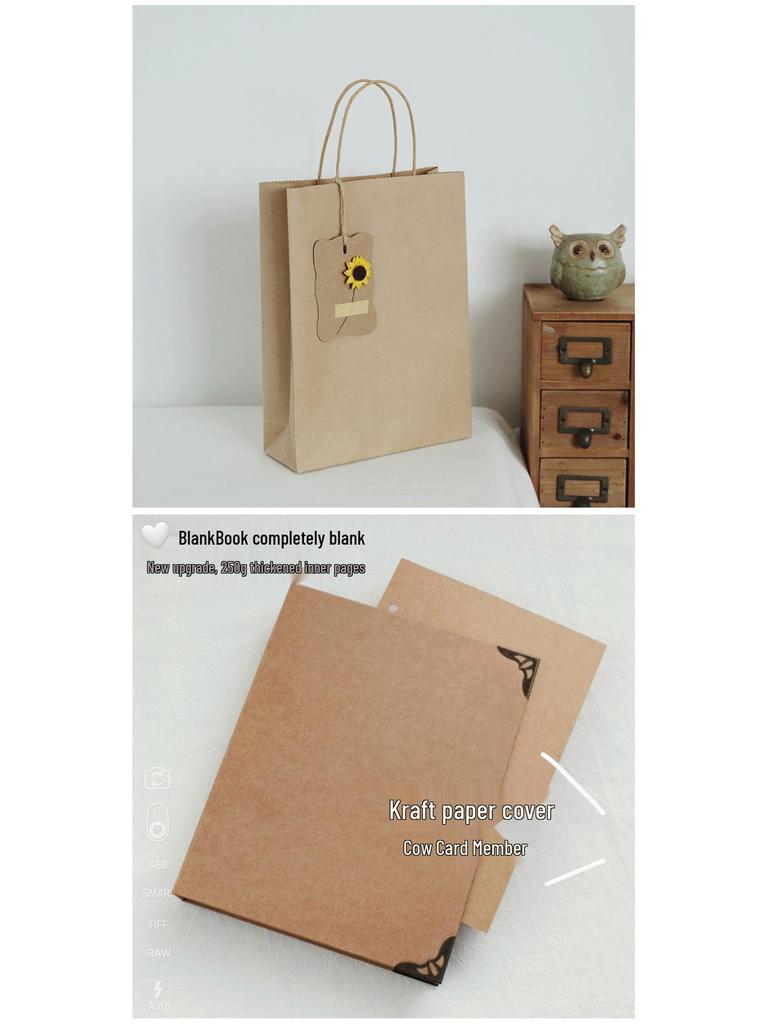 Блокнот на кольцах из крафт-бумаги формата А5: Ретро Журнал и Литературный Дневник Путешествий Планировщик для Девочек