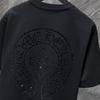 GZ-8933 CHROME HEARTS 2025 Летняя новая высококачественная хлопковая свободная футболка с круглым вырезом большого размера для мужчин и женщин, парная футболка
