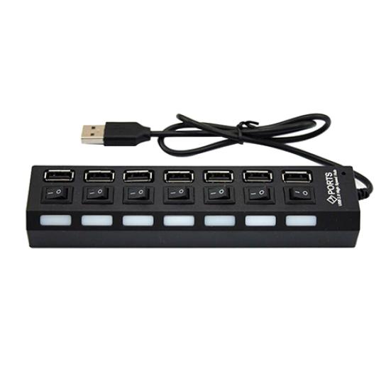 7-портовый USB 2 высокоскоростной адаптер-хаб-разветвитель с переключателем ВКЛ/ВЫКЛ для ноутбука/ПК
