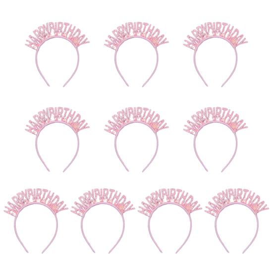 10 шт. обруч для волос с новым годом, днем рождения, тематическая повязка на голову с блестками для взрослых и детей, универсальные аксессуары для волос для вечеринок