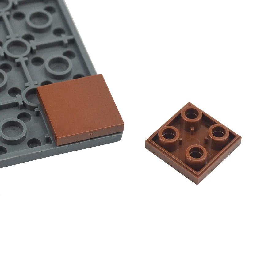 50 шт. Гладкие перевернутые строительные блоки 2x2 DIY развивающие плоские плитки Кирпичики Образовательные игрушки Собираемые части Совместимые 11203