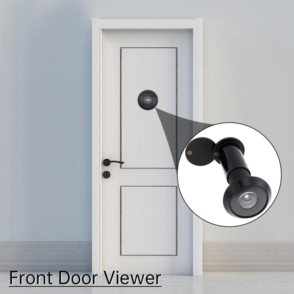 Solid Brass 16mm Door Peephole 200 Degree HD Lens Privacy Cover Heavy Duty Includes Drill Bit Universal 35-60mm Solid Wood Door