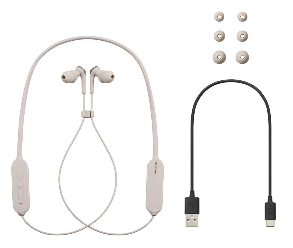 Беспроводные наушники BG Bluetooth Deep Bass до 20 часов непрерывной работы BG Beige Audio-Technica ATH-CKS330XBT [SOLID BASS/Защита от брызг