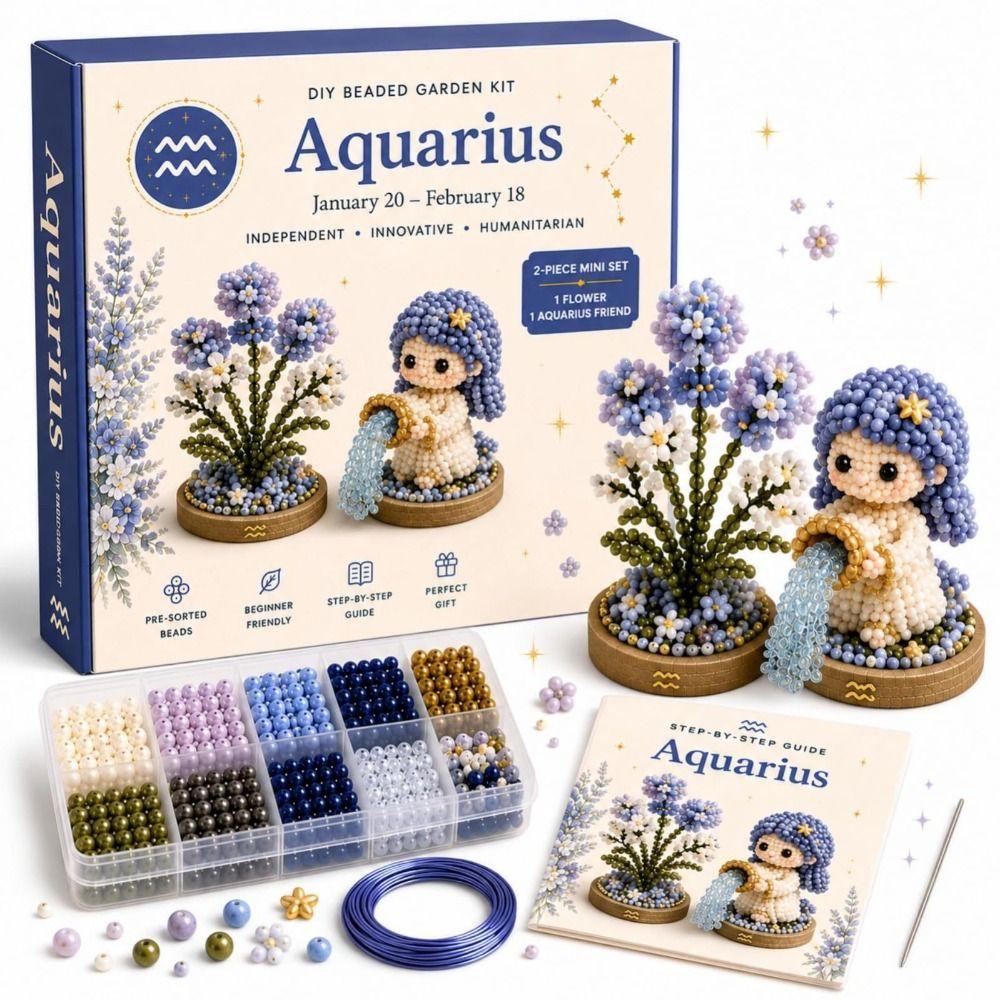 Mini Size DIY Bead Craft Kit Interactive Assembly Beadwork Crafts Kit Beading Craft Set  For Adults