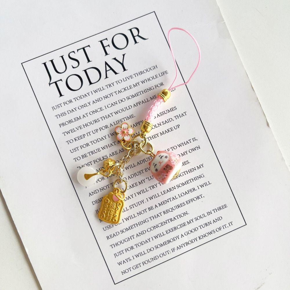 Ремешок для телефона Lucky Cat, украшение для телефона с подвеской Lucky Cat U в виде диска