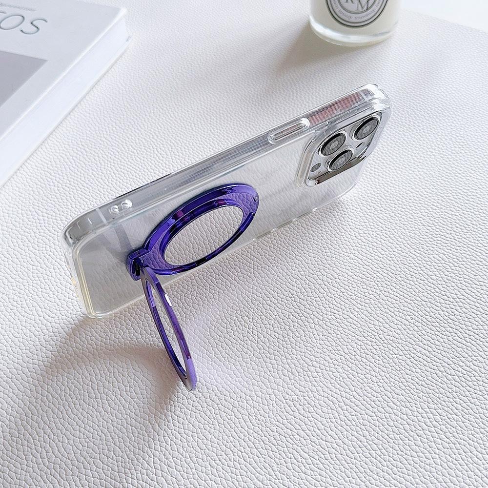 Магнитный держатель для мобильного телефона с гальваническим покрытием цвета конфет, складной, с защитой от падения, с металлическим кольцом, пряжкой, липкой наклейкой на заднюю панель, зеркальцем для макияжа