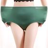 Женские атласные трусики большого размера, дышащие удобные трусы, женские приятные для кожи трусы с высокой талией