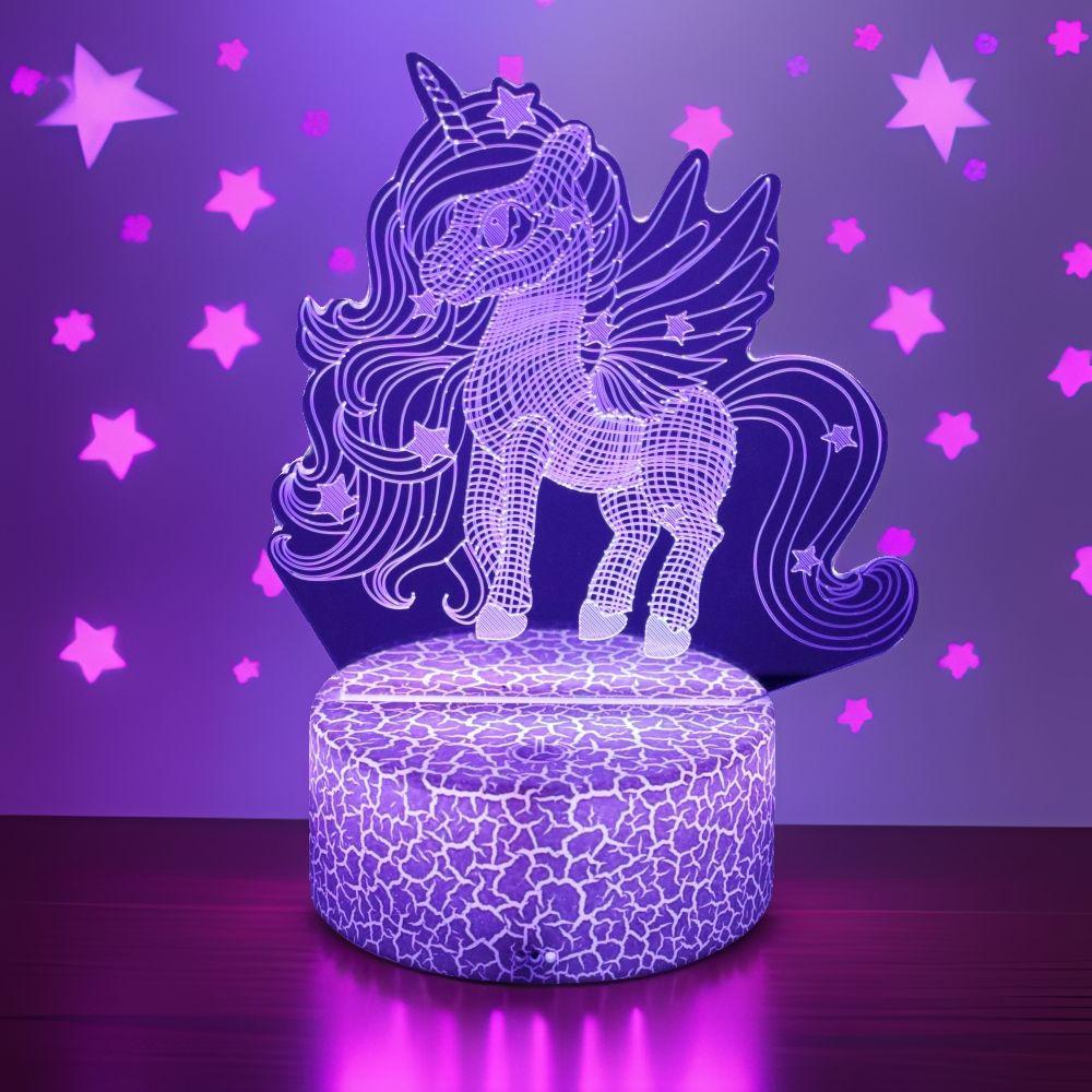 Anime 3D Lamp Unicorn LED Night Light RGB Color Changing Touch Child Nightlight Kid Toy Room Bedroom Decor Valentine's Day Gifts