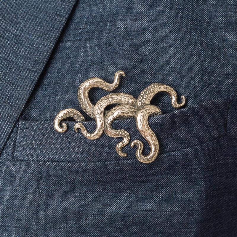 NEW Vintage Animal Crocodile Octopus Shaped Men's Suit Lapel Brooches Pin Classic Accessories For Men Coat Suits