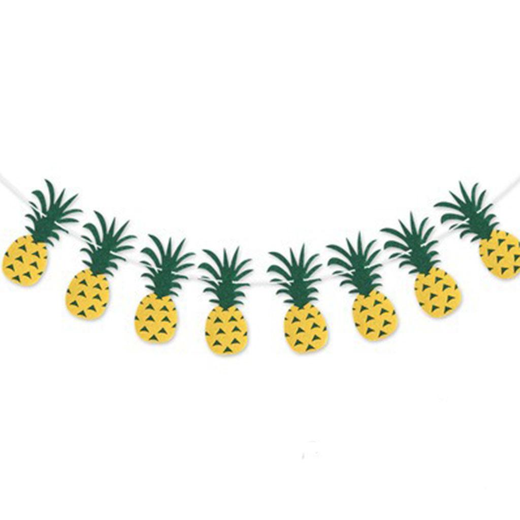 Hawaiian Party Decoration Green Leaf Pineapple Flamingo Banner Tropical Hawaii Theme Banners Happy Hawaiian Birthday Party Decor