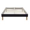 Gregory - Solid and Comfortable Black Upholstered Bed Base 20 Cm Feet for 160x200 Mattress - 2 X 13 Slats