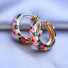 Серьги-кольца для женщин и девочек, модные разноцветные цветочные золотые модные круглые серьги, ювелирные изделия, подарок