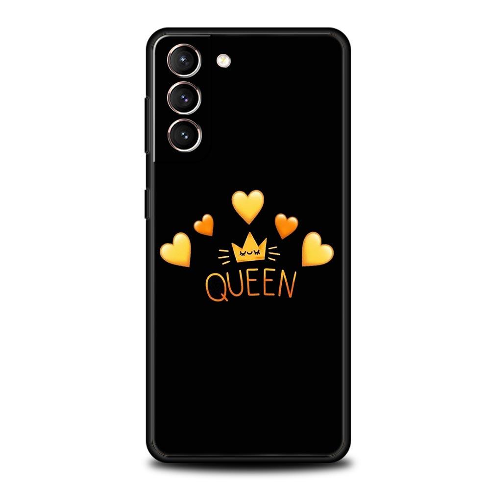 Чехол для телефона Crown QUEEN & KING для пар Samsung Galaxy S24 S23 S22 S20 Ultra S21 FE 5G S10 S9 Plus S10E, мягкий силиконовый чехол