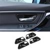 4Pcs ABS Carbon Fiber Texture Car Interior Door Handle Bowl Trim Cover Decoration Accessories For BMW 3 4 Series F30 3GT F34 F36