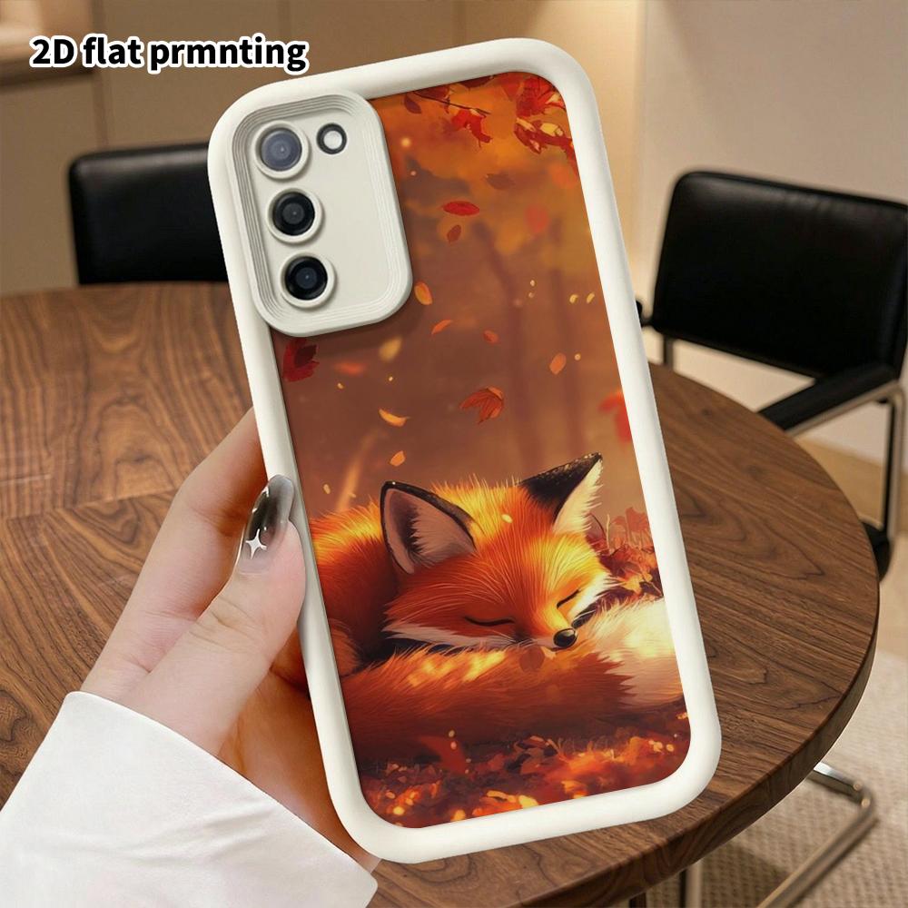 Чехол для телефона: 2D плотный защитный чехол-книжка для Samsung Galaxy A34 A35 M05 M06 S20 S22 S21 FE Plus 5G, спящий красный лис, Рождественский и Хэллоуинский подарок