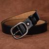 Women'S Leather Pin Buckle Belt, Two-Layer Cowhide Silver Buckle Belt, Casual Matching, Jeans Belt Trendy