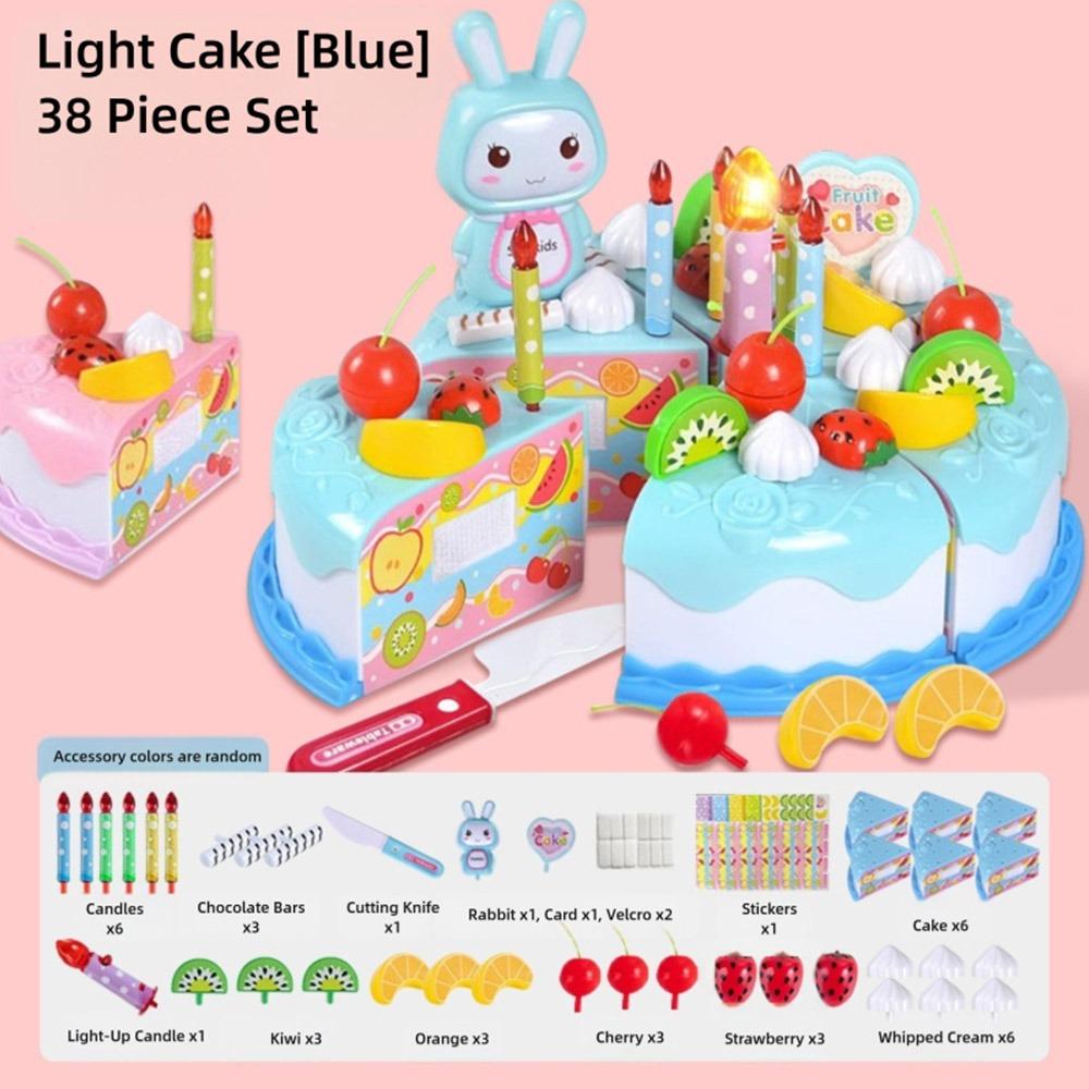 37/38PCS Multicolor Birthday Cake Cutting Toys Playing Role Game Kitchen Toy Gift