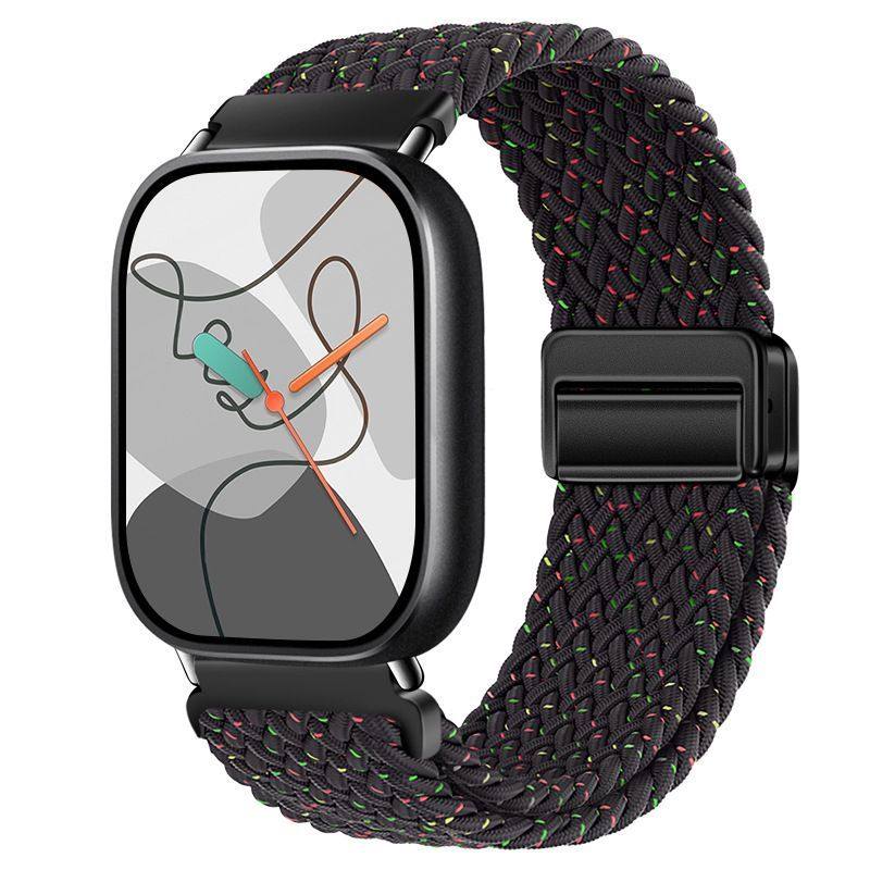Для Redmi Watch 6/5/4 XiaoMi Mi Band 8 Pro Магнитный плетеный нейлоновый ремешок с быстросъемными креплениями, регулируемый, дышащий, спортивный браслет