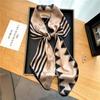 Luxury Long Silk Scarf Female Animal Horse Print Thin Narrow Scarf Bag Hair Band Ribbon Scarfs Women Neckerchief