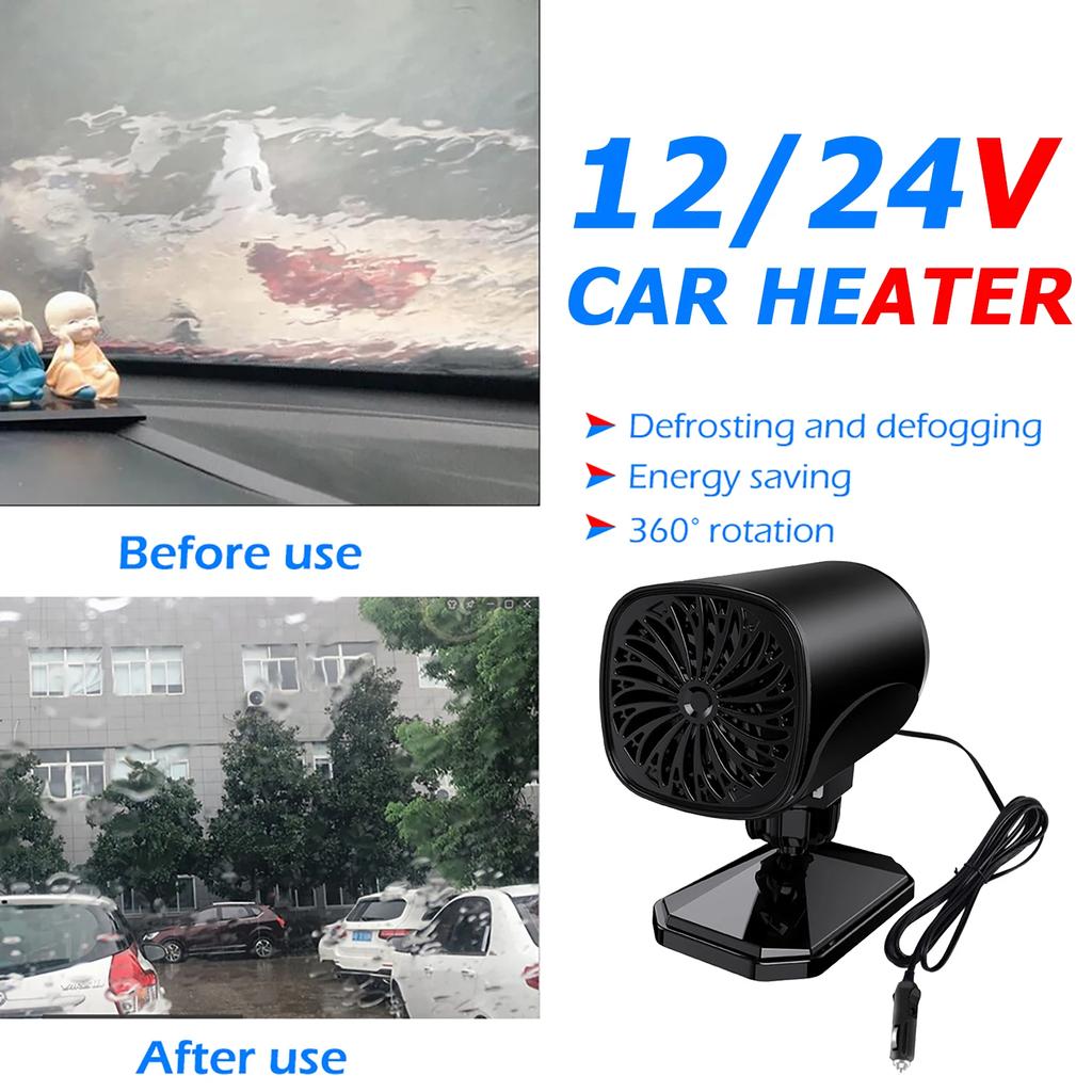 Multifunctional Fan Heating Machine 120W Auto Warm Demister 360 Degree Rotation Hot Air Radiator Auto Accessories