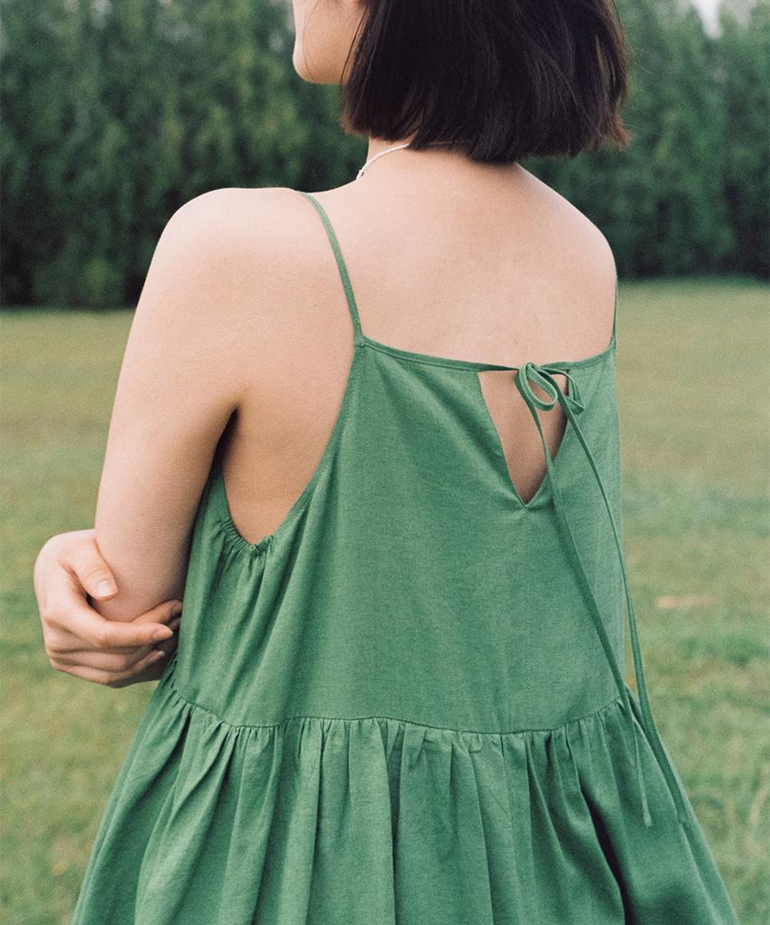Платье Kamdaun Linen Flora - Зеленое