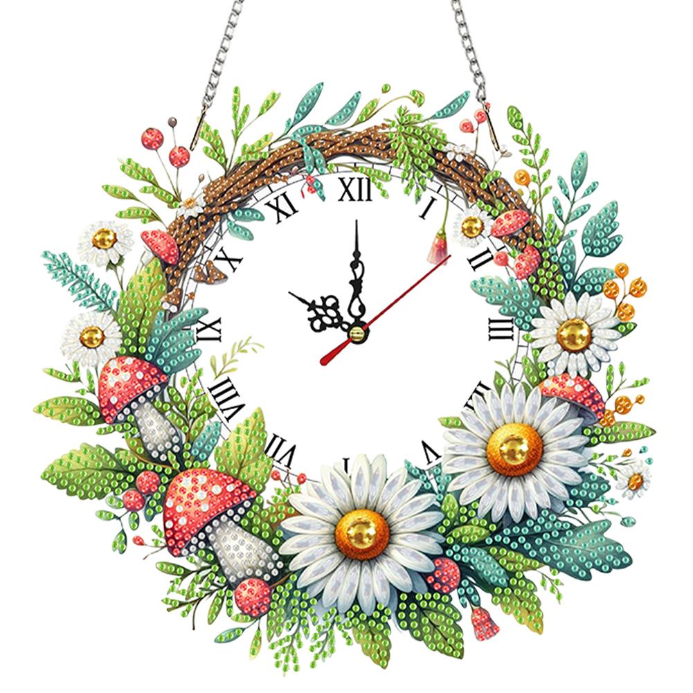 2D Плоские Стразы Специальной Формы Алмазная Живопись Часы Настенные Подвески Алмазные Часы Художественная Подвеска Сделай Сам Домашний Декор Подвесной Шарм