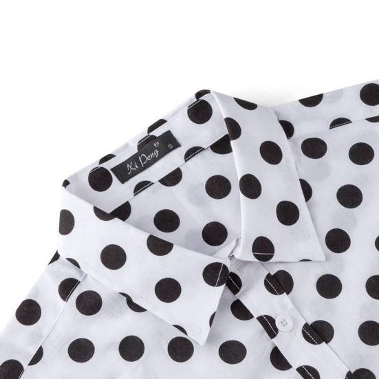 Мужская рубашка с лацканами, однобортный кардиган в горошек с длинным рукавом, облегающий мягкий дышащий топ с длинными рукавами