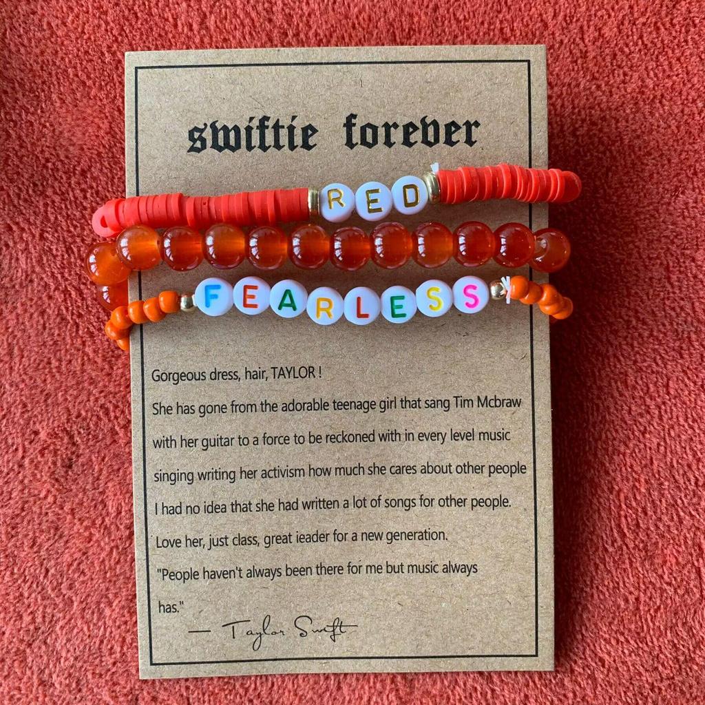 Набор браслетов из полимерной глины Taylor Swiftie Friendship с логотипом из английских букв