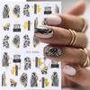 3D Fall Nail Stickers Gold Leaf Cotton Flowers Transfer Decals Nail Adhesive Sliders Manicure 2023 Autumn Decorations TRSTZ-SJ